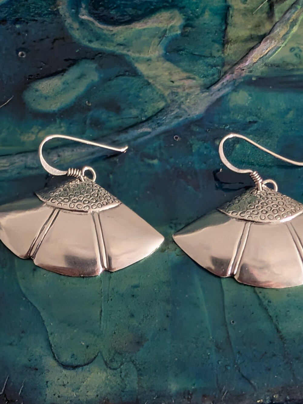 Sterling Silver Fan Drop Earrings